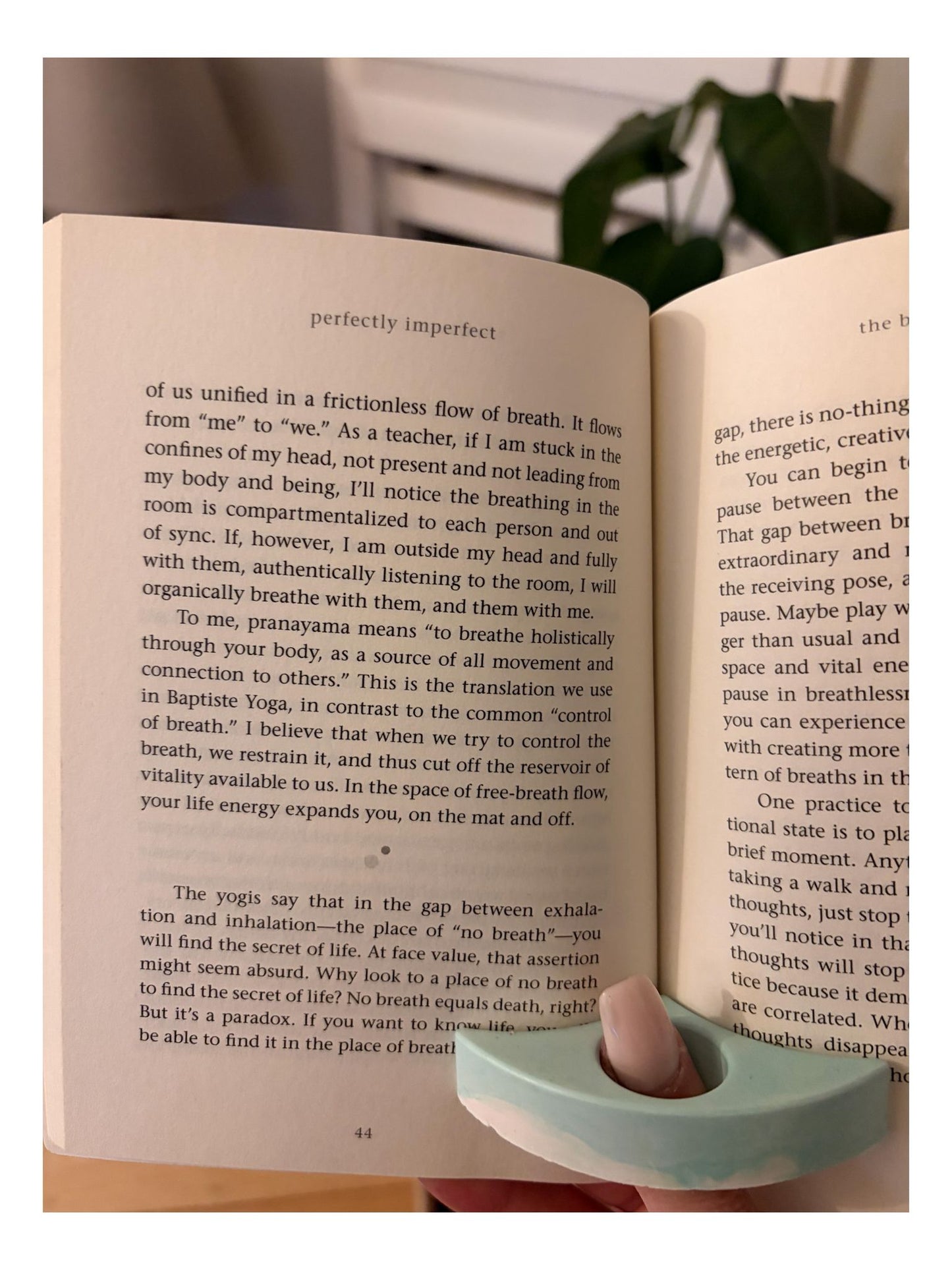 Clay thumb page holder